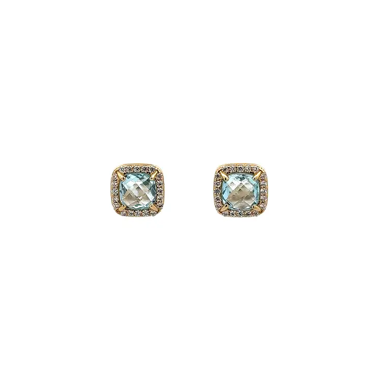 Gold Pecky Earrings with Topaz