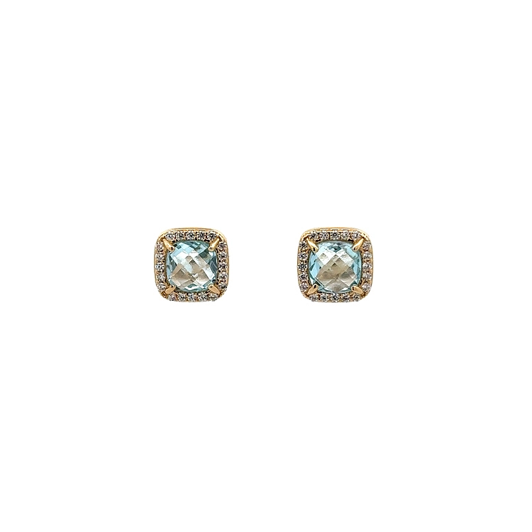 Gold Pecky Earrings with Topaz