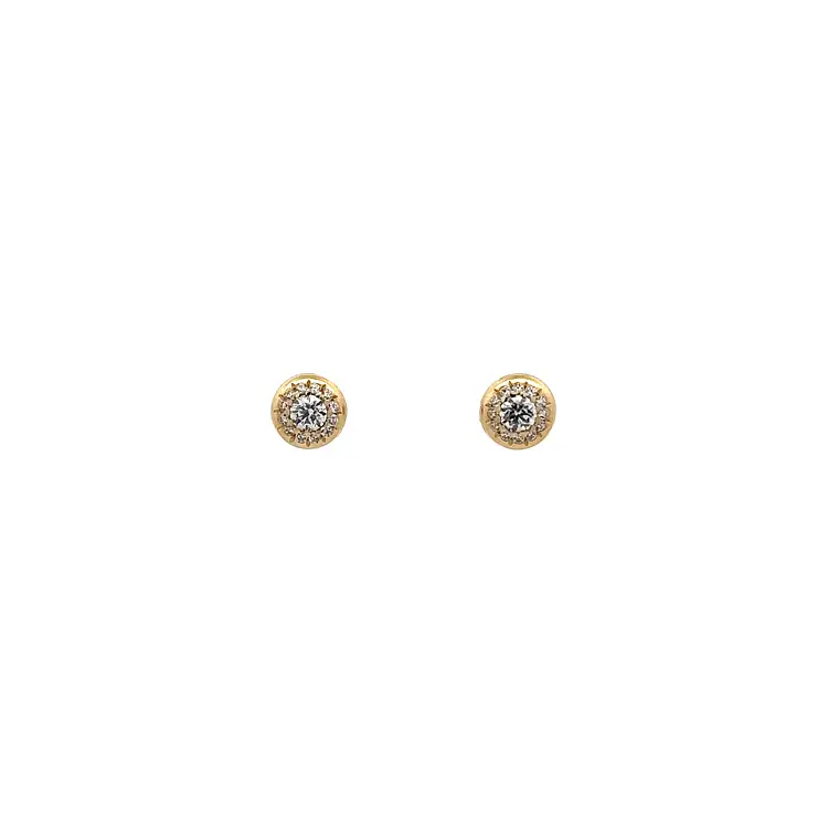 Gold Pecky Earrings with Zircones