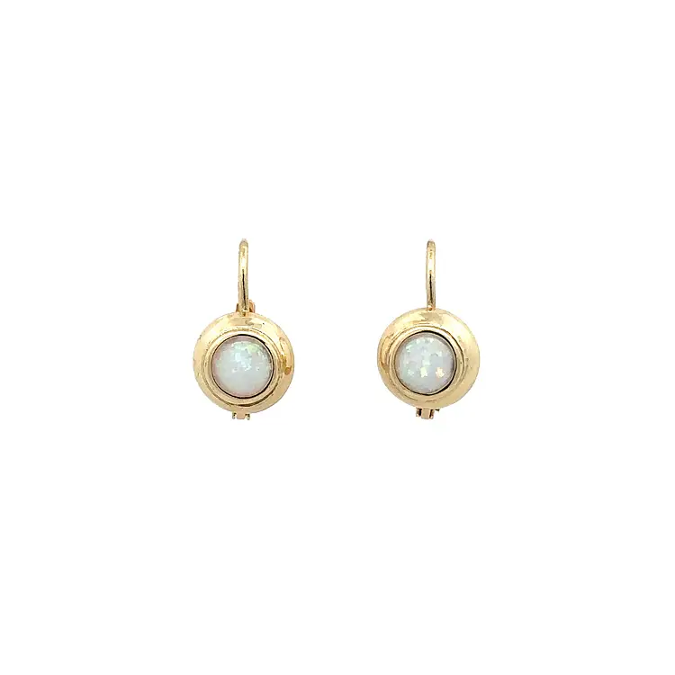 Gold Earrings with Opal