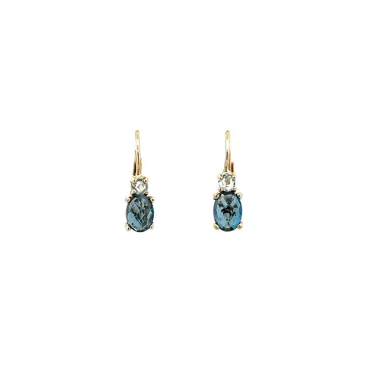 Gold Earrings with Topaz