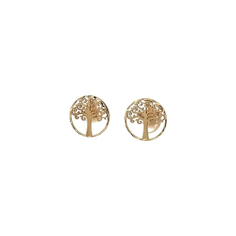Gold Earrings Tree of Life