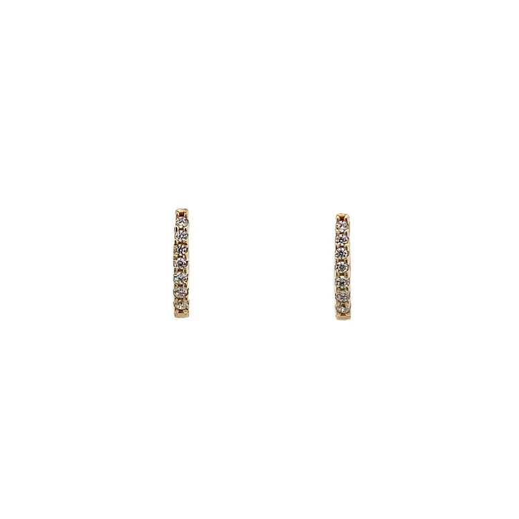 Gold Earrings with Zircons
