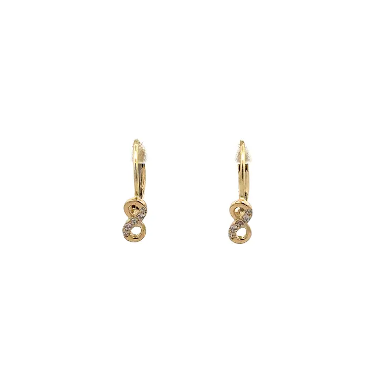 Golden Infinity Earrings with Zirconias
