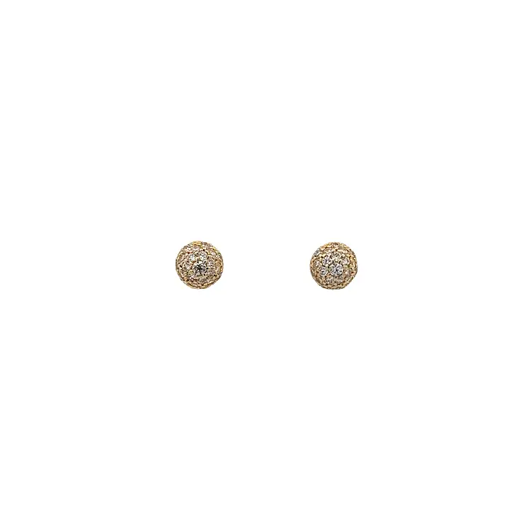 Gold Pecky Earrings with Zircones
