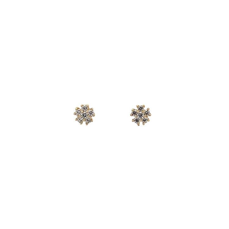 Gold Pecky Earrings with Zircones