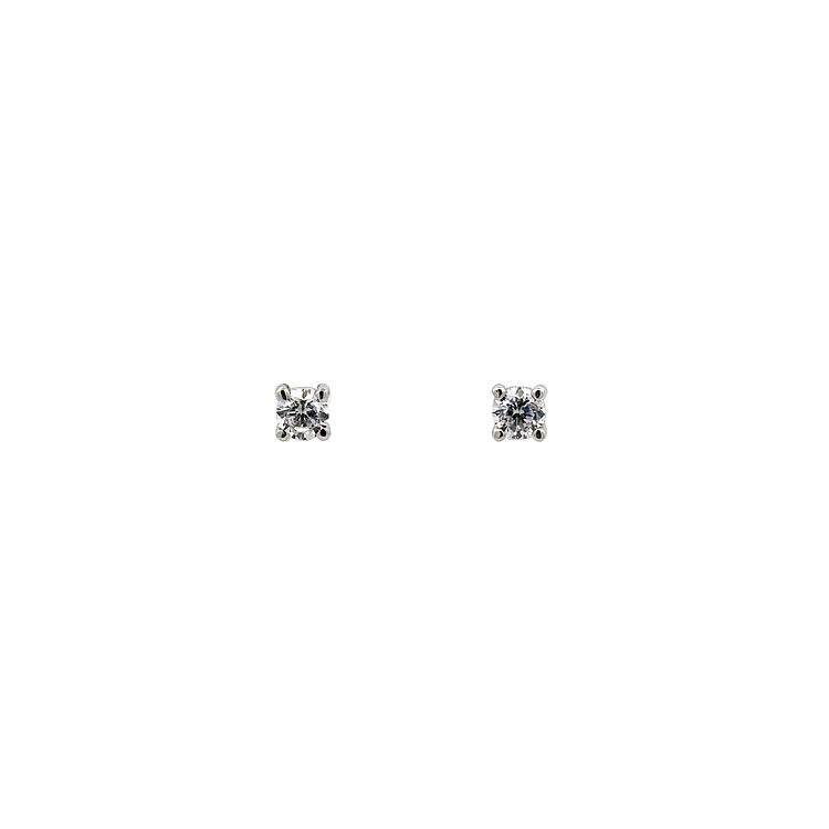 Earrings with White Gold Zircons