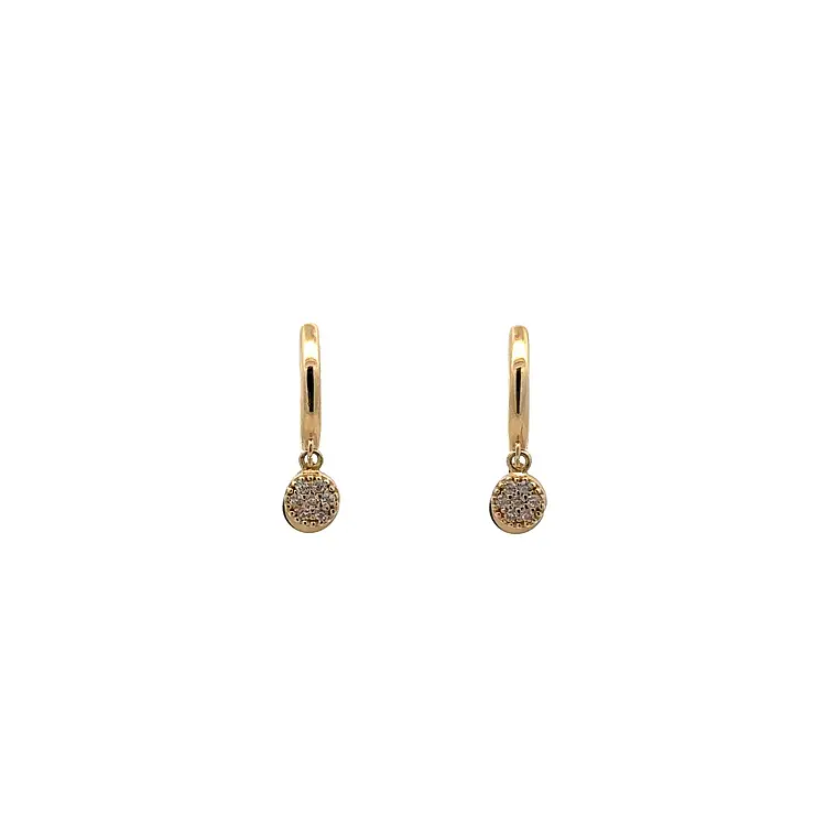 Gold Circular Earrings with Zircons