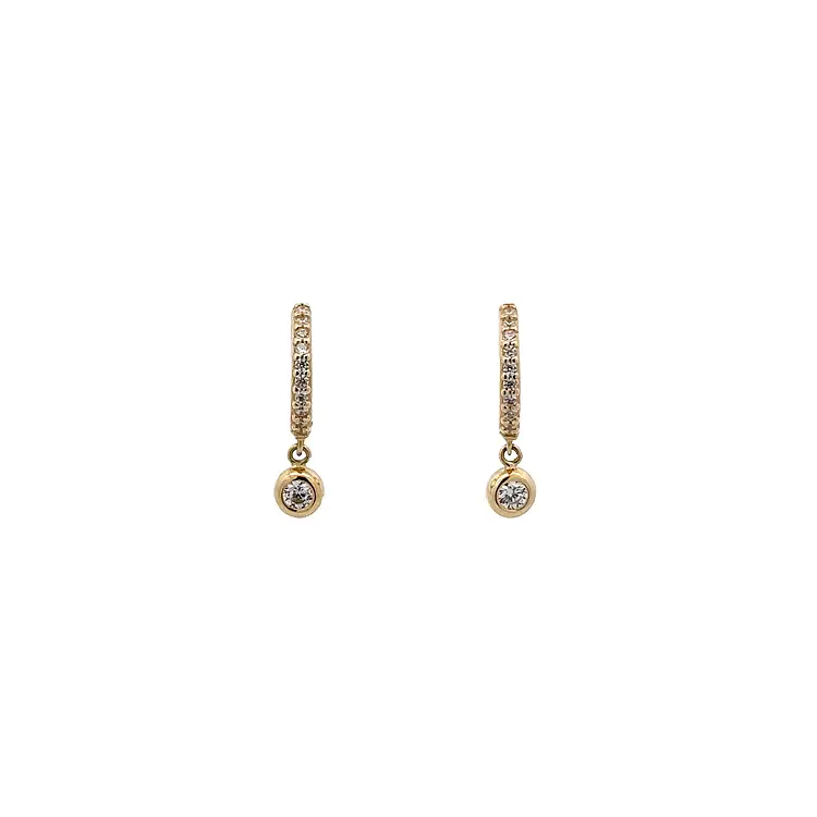 Gold Earrings with Zircons