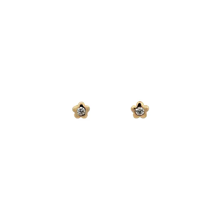 Gold Pecky Earrings with Zircones