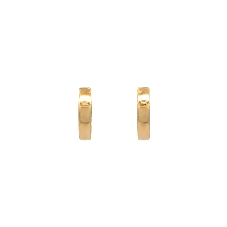Classic Round Earrings in Shiny Yellow Gold
