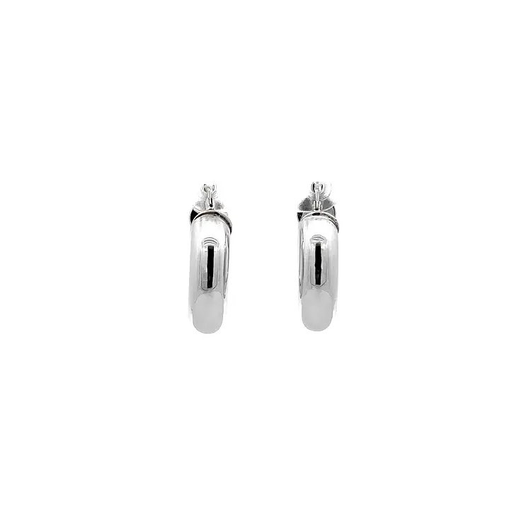 White Gold Round Earrings