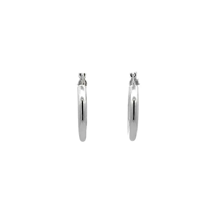 White Gold Round Earrings