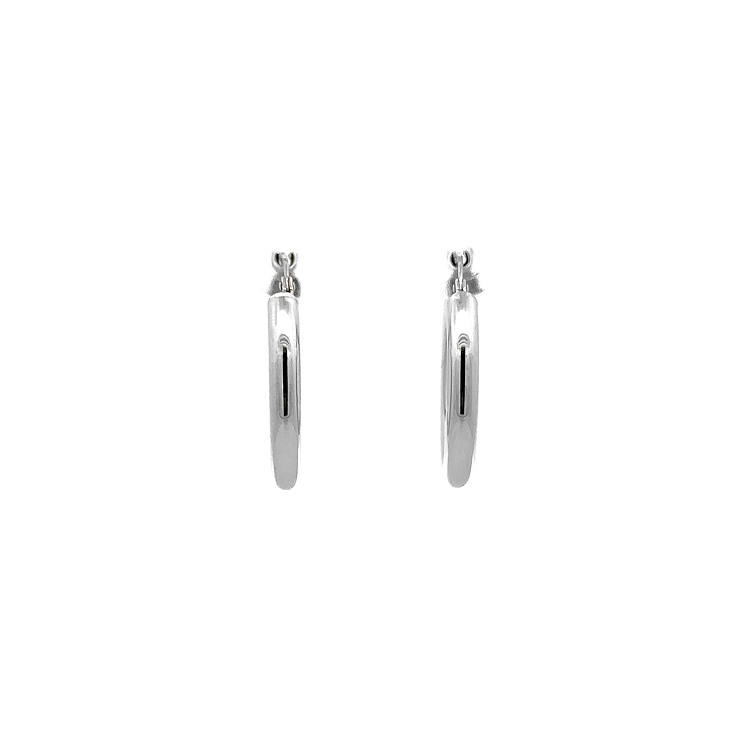 White Gold Round Earrings