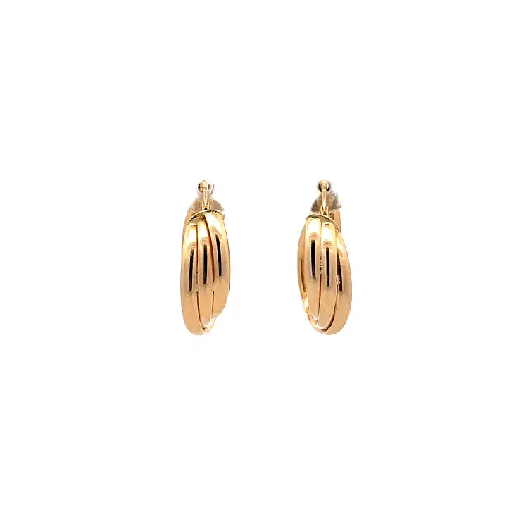 Gold Round Earrings