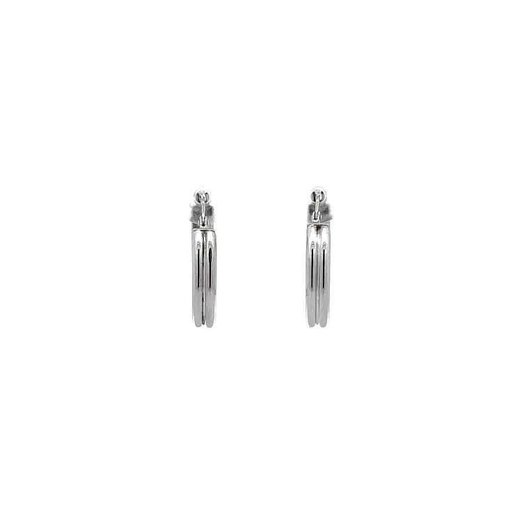 White Gold Round Earrings