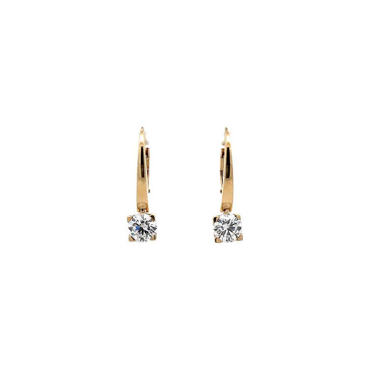 Yellow Gold Earrings with Zircones