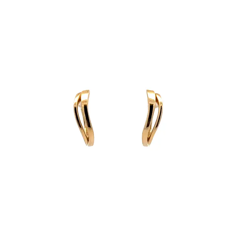 Gold Round Earrings