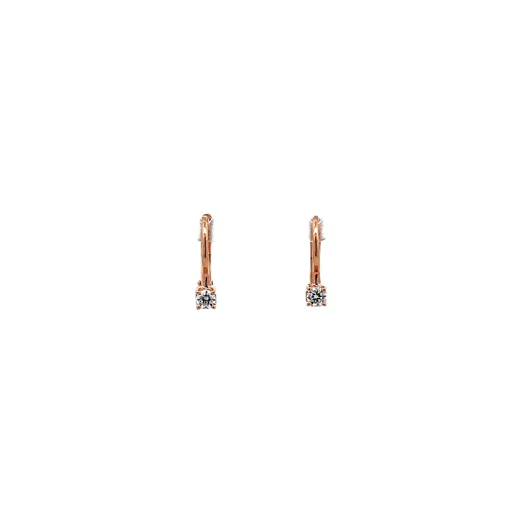 Earrings with Pink Gold Zircons