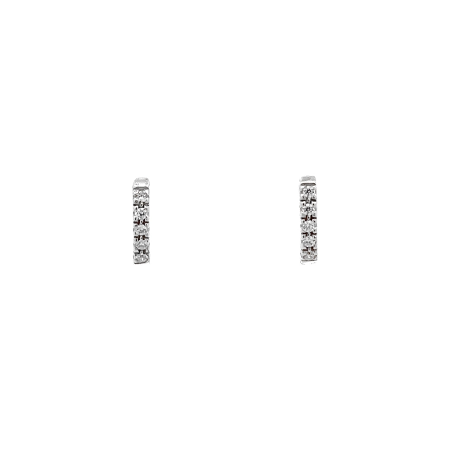 Round Earrings with White Gold Zircons