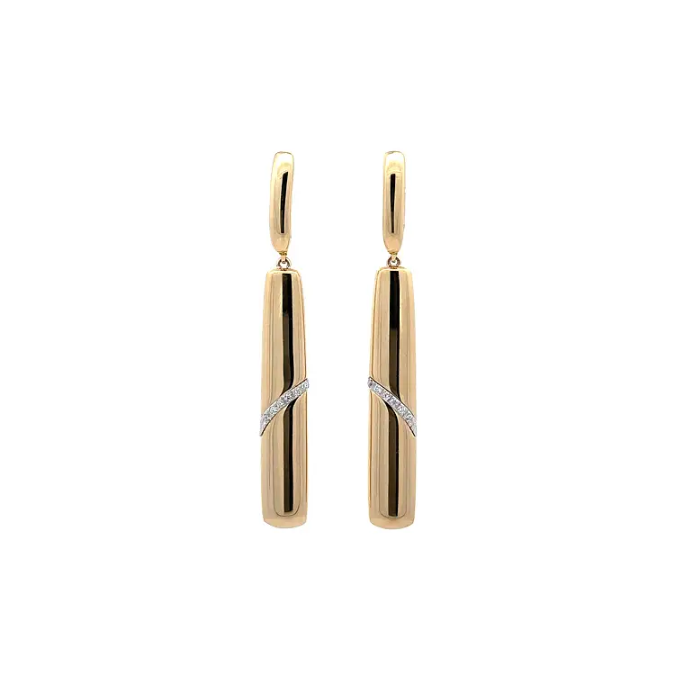Vibrant dangle earrings - Combining the Elegance of Yellow Gold and Zircones