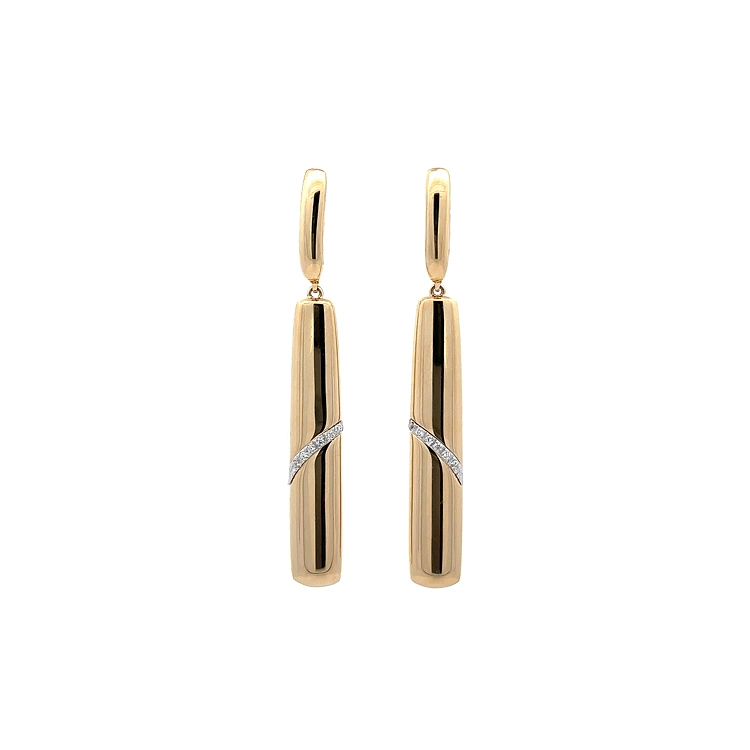 Vibrant dangle earrings - Combining the Elegance of Yellow Gold and Zircones