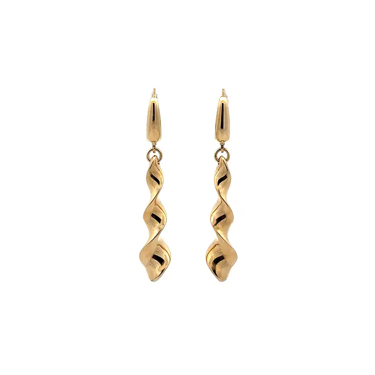 Luxury Gold dangle earrings with unique twisted effect
