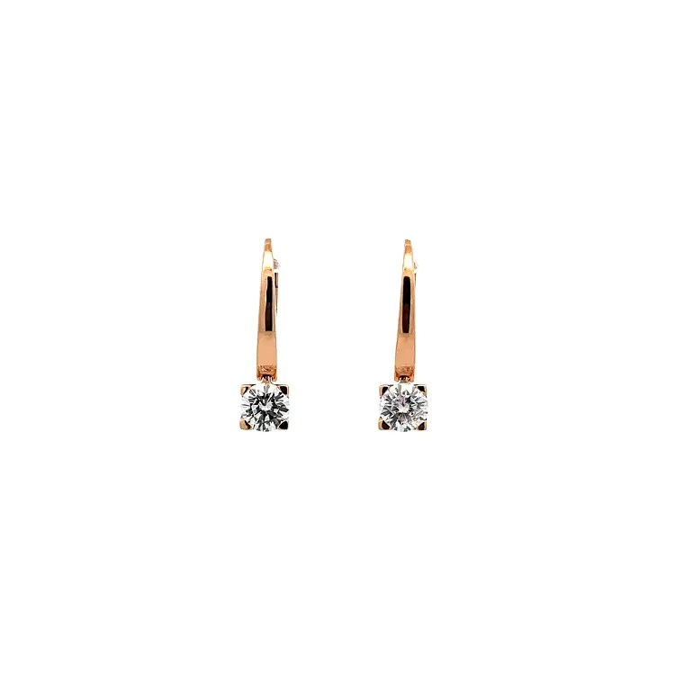 Earrings with Pink Gold Zircons