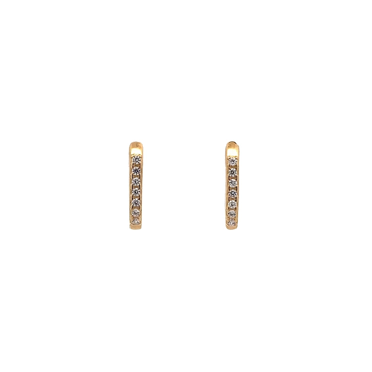 Gold Earrings with Zircons