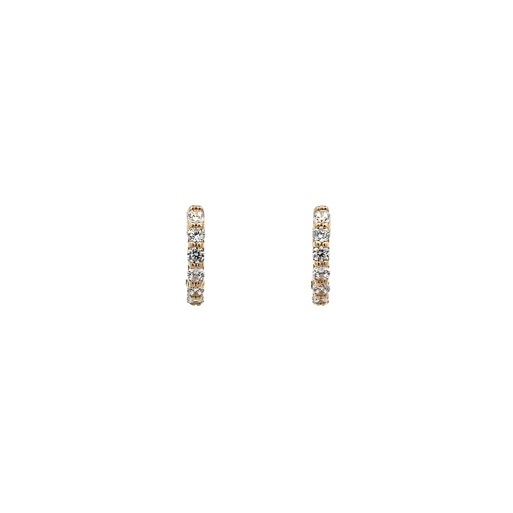 Gold Circular Earrings with Zircons