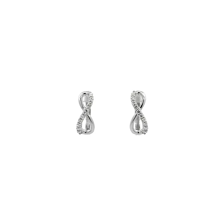 White Gold Infinity Earrings with Zirconias