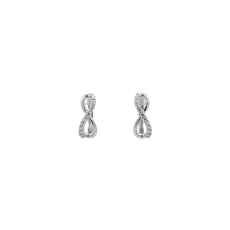 White Gold Infinity Earrings with Zirconias
