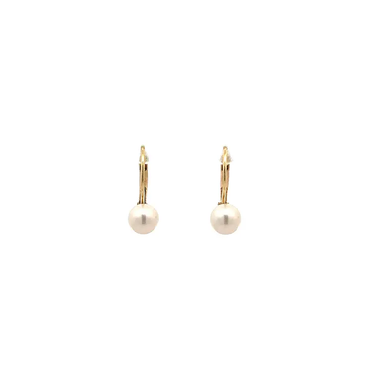 Gold Earrings with Pearl