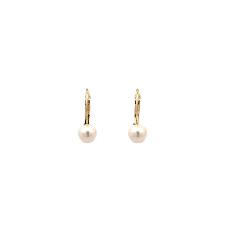 Gold Earrings with Pearl