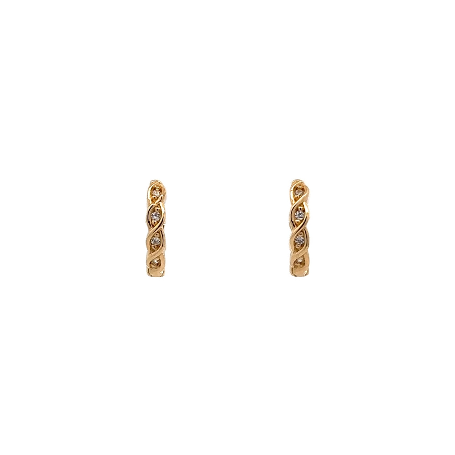 Gold Circular Earrings with Zircons