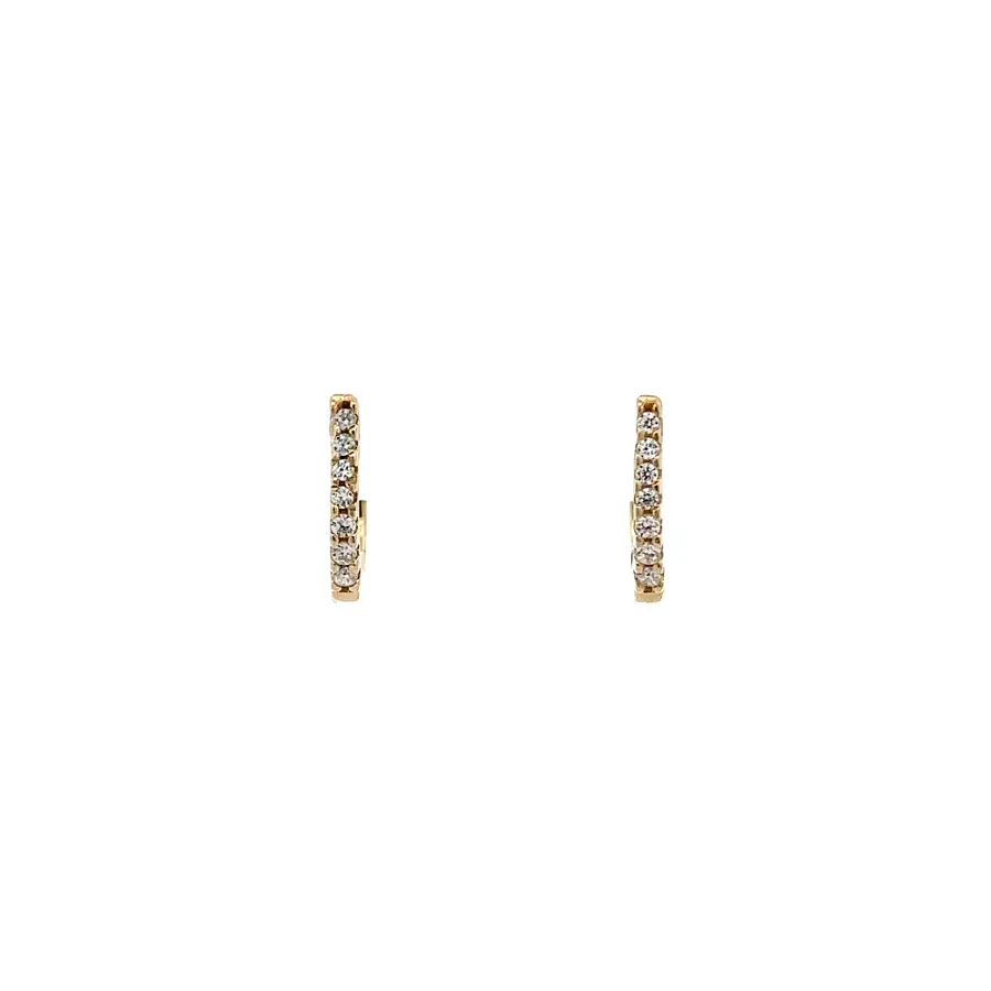 Gold Circular Earrings with Zircons