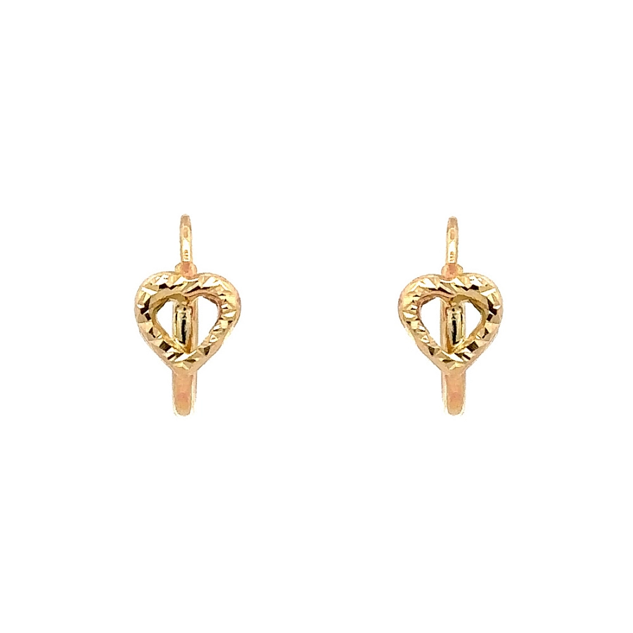 Gold Round Earrings Hearts