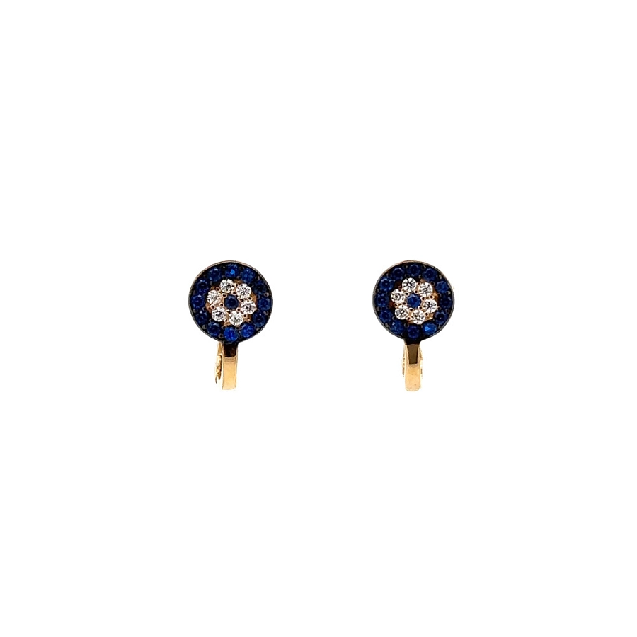 Gold Earrings with Sapphires