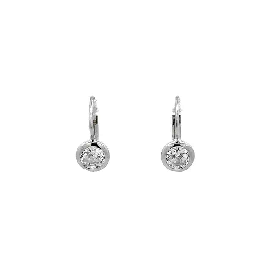 Earrings with White Gold Zircons