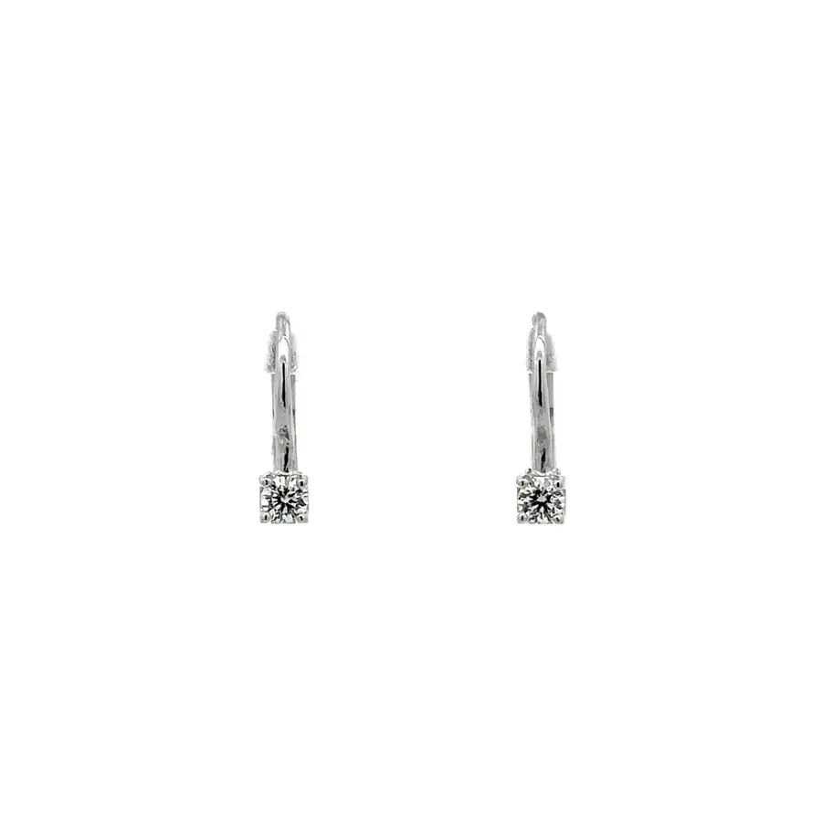 Earrings with White Gold Zircons