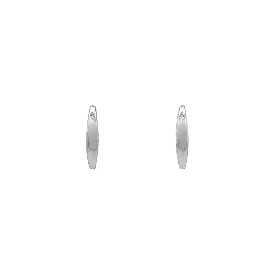 White Gold Round Earrings