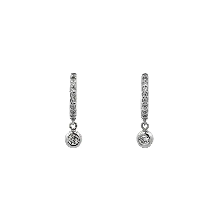 Earrings with White Gold Zircons