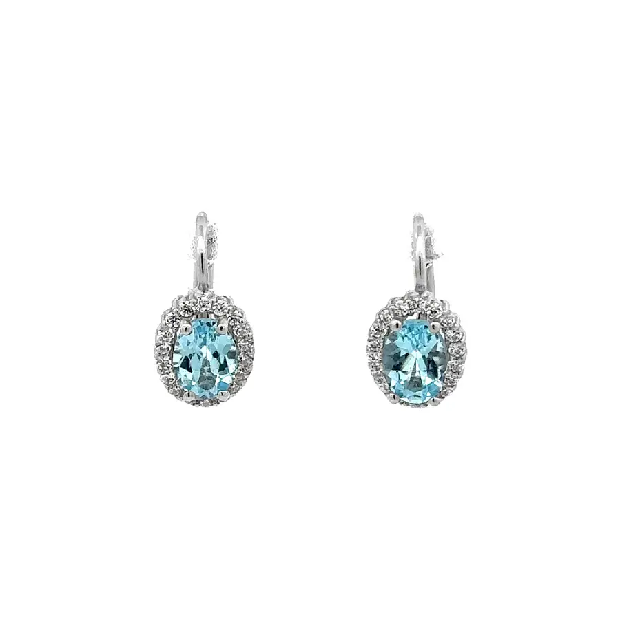 White Gold Topaz Earrings