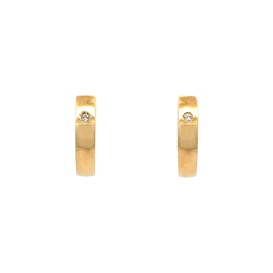 Gold Circular Earrings with Zircons