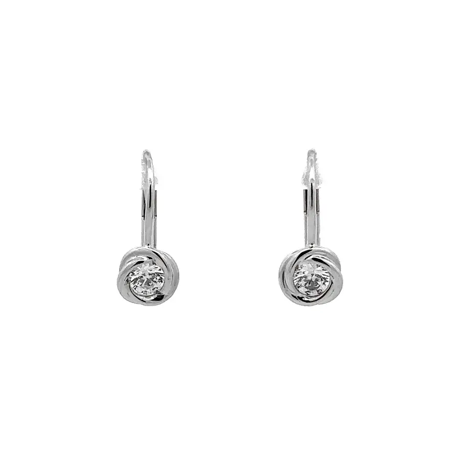Earrings with White Gold Zircons