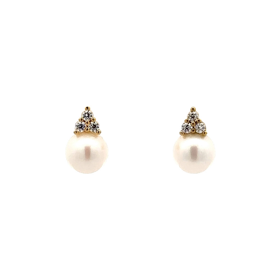 Earrings with Pearl and Zirconia