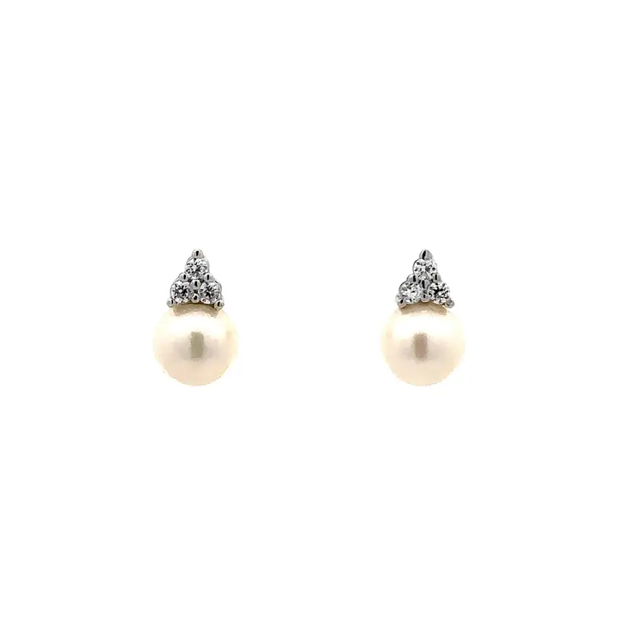 Pecky Earrings with White Gold Pearl