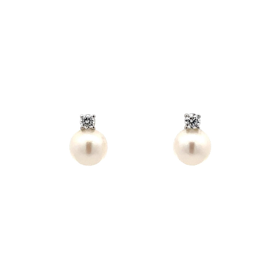 Pecky Earrings with White Gold Pearl