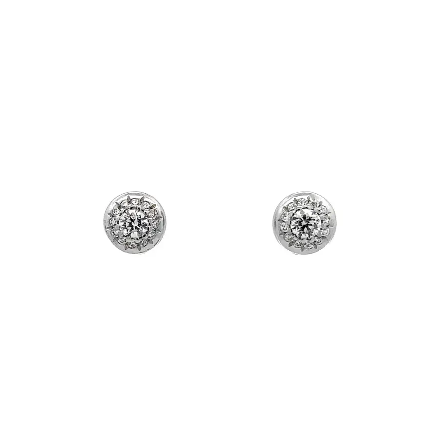 Earrings with White Gold Zircons