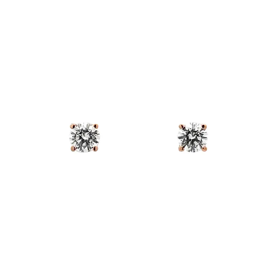 Earrings with Zircones in Rose Gold